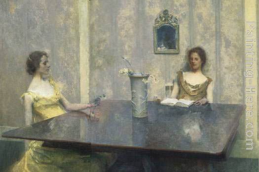 A Reading painting - Thomas Wilmer Dewing A Reading art painting
